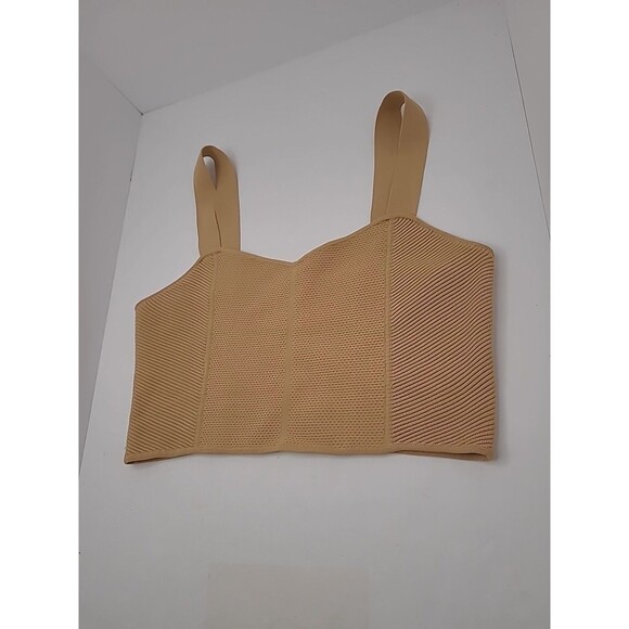 House of Harlow 1960 Crop Tank Top Stretch Size Medium Gold Tan Stretch - Picture 4 of 10